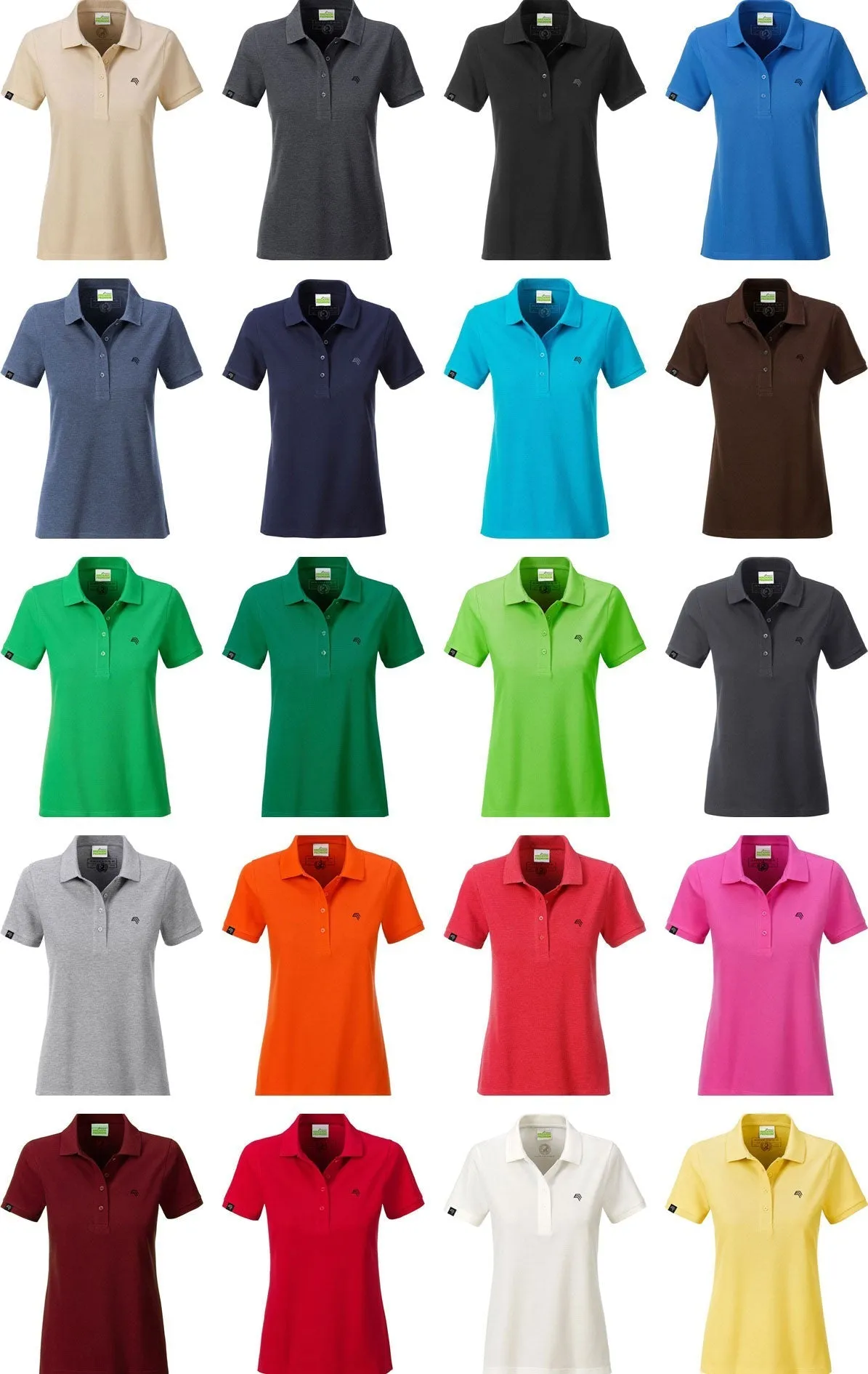 ― % ― JAN 8009/ ― Damen Bio-Baumwolle Polo Shirt - Weiß [2XL]