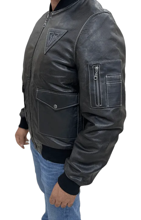 100% Top Grain Leather  Bomber  Jacket C3