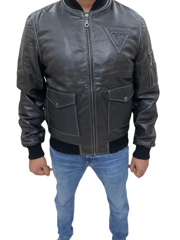 100% Top Grain Leather  Bomber  Jacket C3