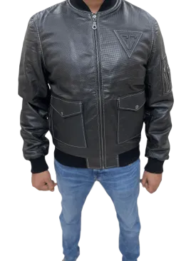 100% Top Grain Leather  Bomber  Jacket C3