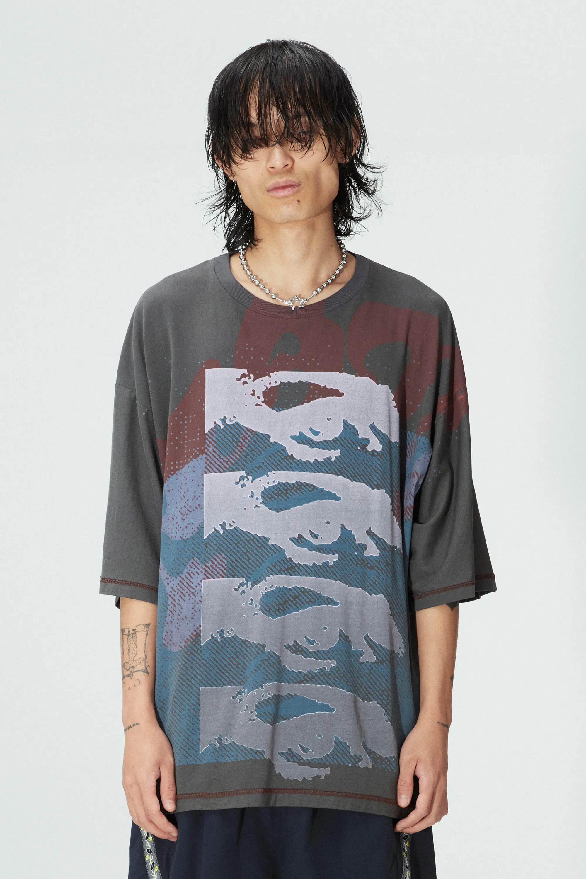 360 OVERSIZED SS TEE CHARCOAL GREY