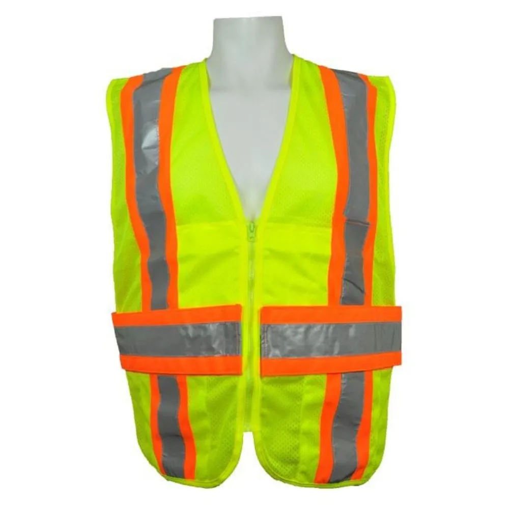 3A Safety - ANSI Certified Mesh Expendable DOT Safety Vest Lime Color Size Medium - X-large