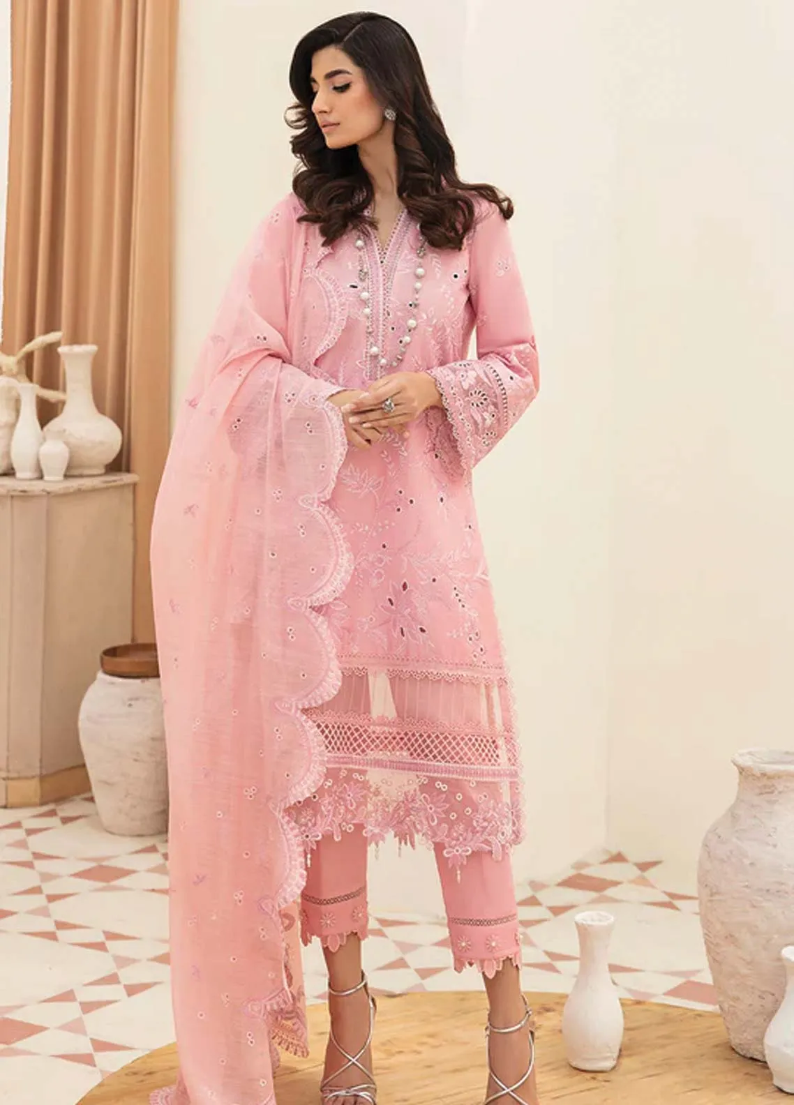 Afrozeh Embroidered Lawn Unstitched 3 Piece Suit - 02