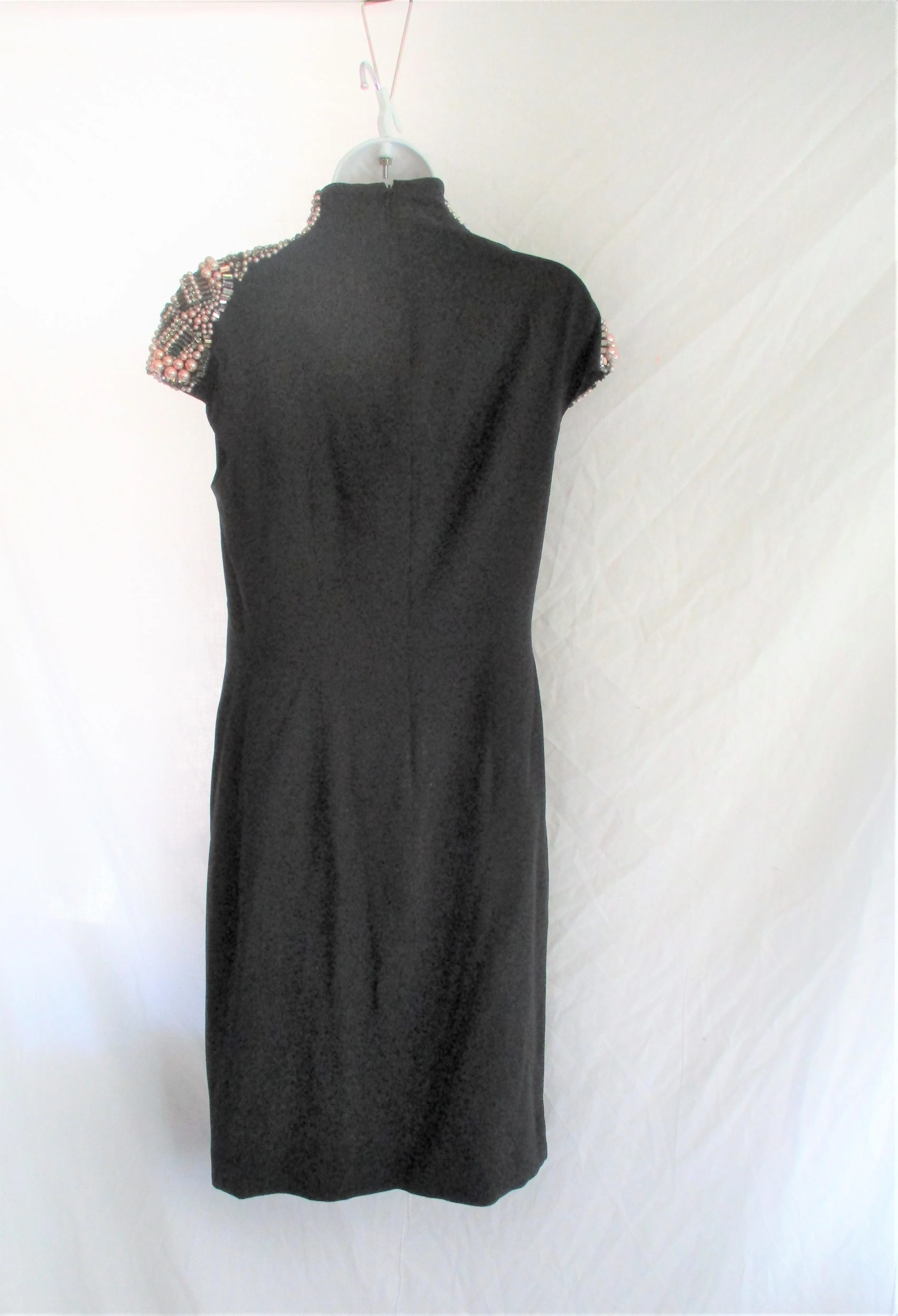 ALBERTA FERRETTI BEADED Dress 6 Black Formal Luxury Fancy