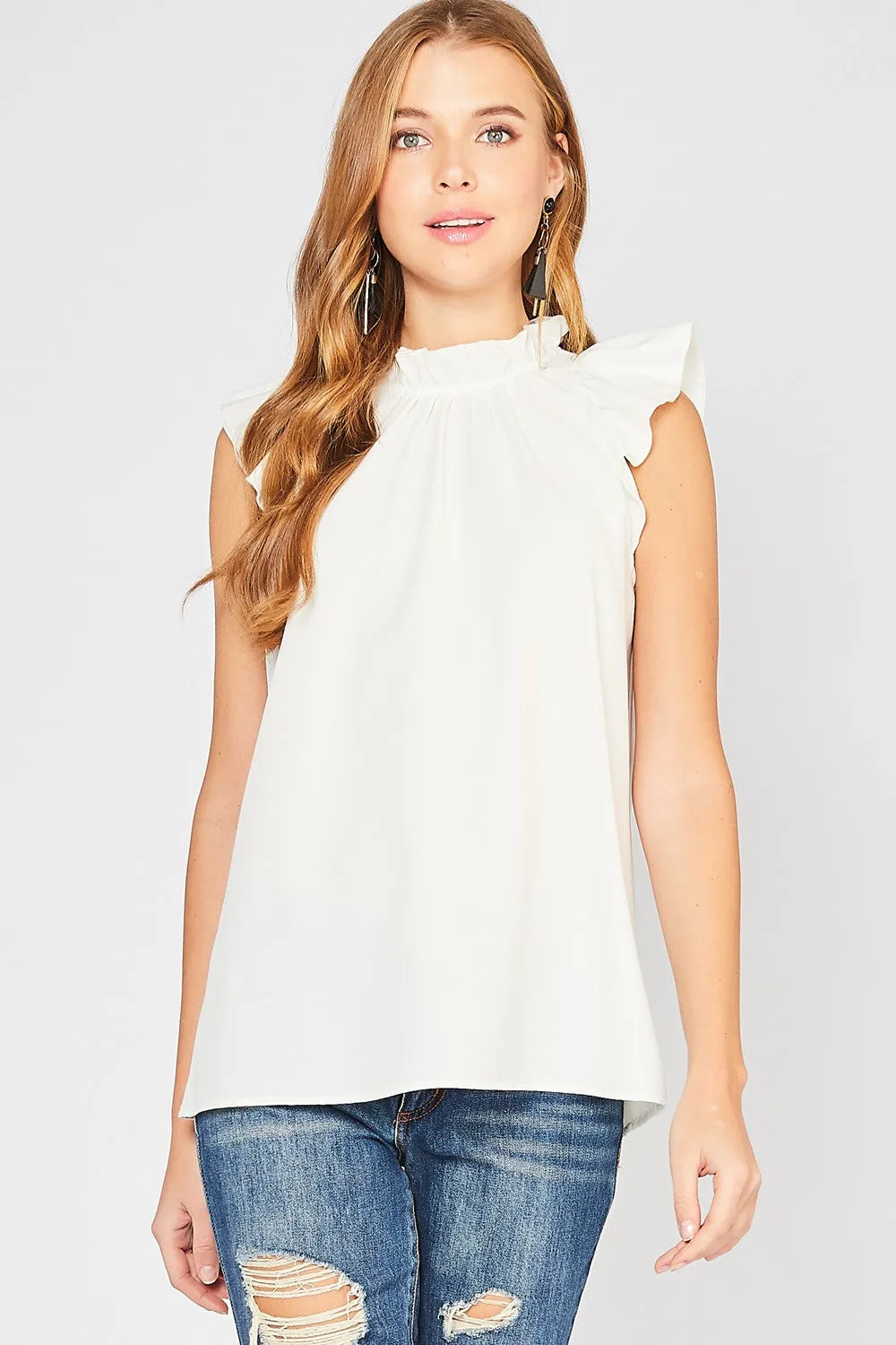 Alexander Ruffle Neck Top