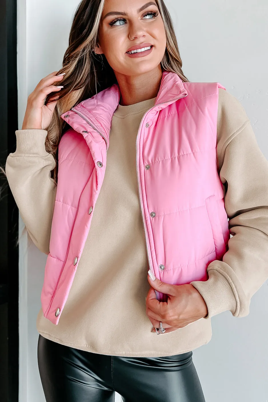 All Walks Of Life Puffer Vest (Candy Pink)