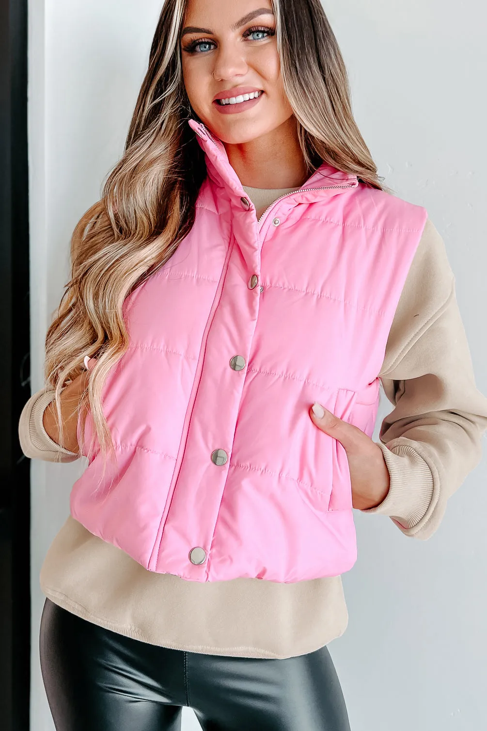 All Walks Of Life Puffer Vest (Candy Pink)