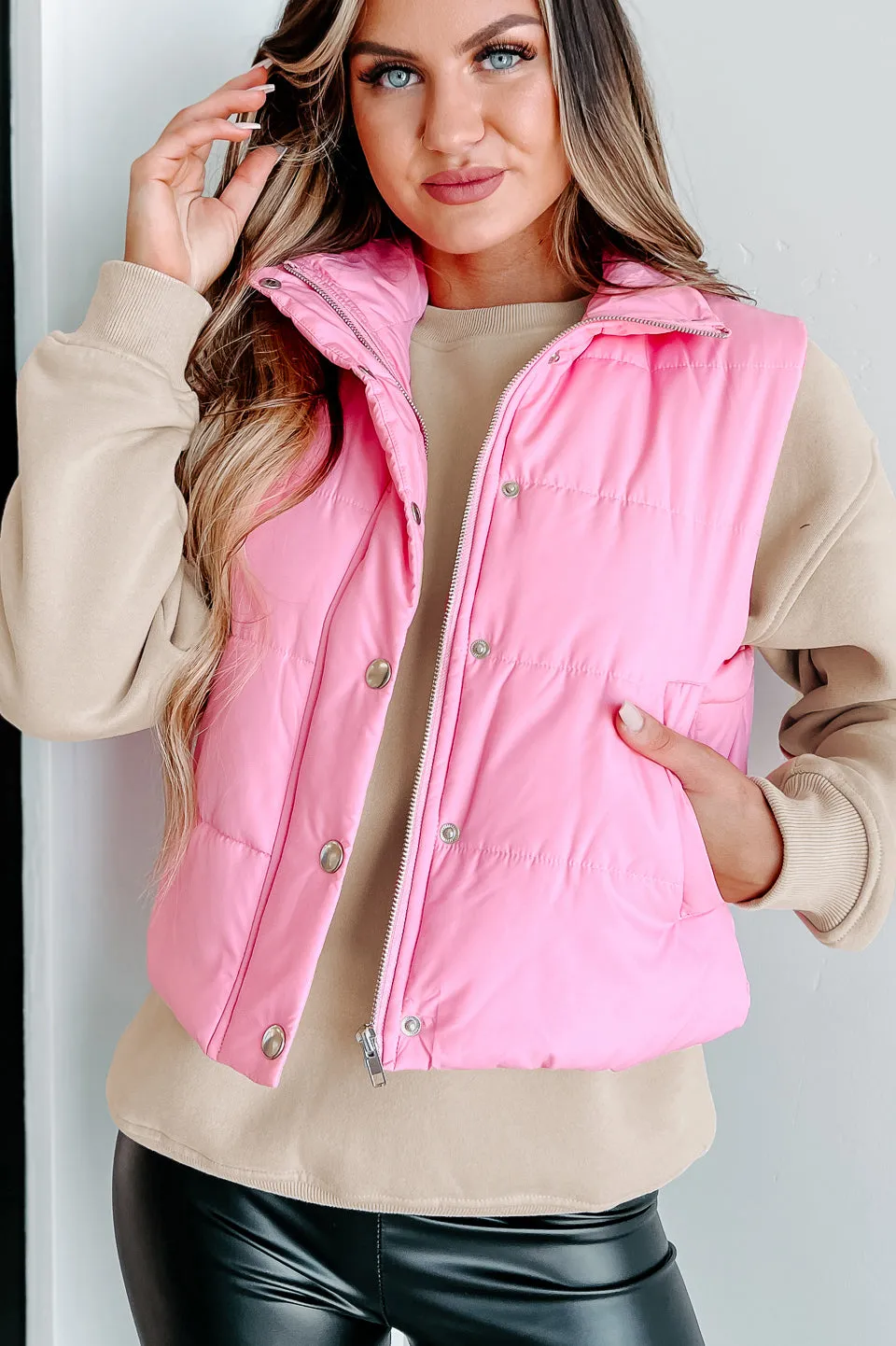 All Walks Of Life Puffer Vest (Candy Pink)