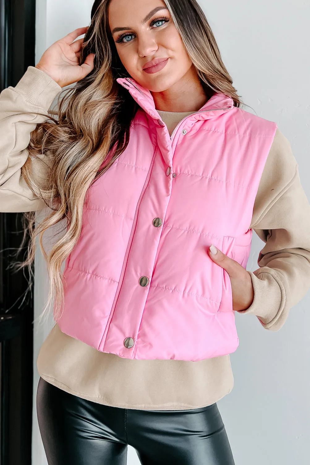 All Walks Of Life Puffer Vest (Candy Pink)