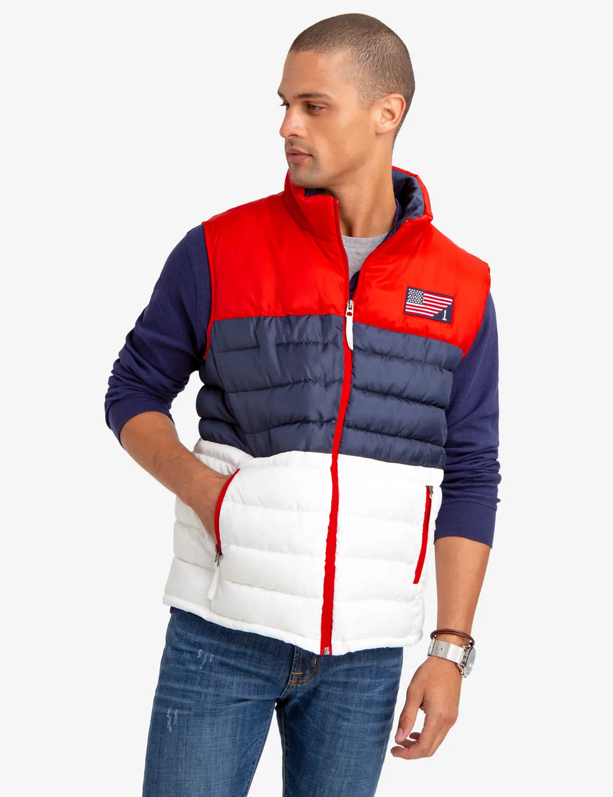 AMERICAN FLAG PUFFER VEST