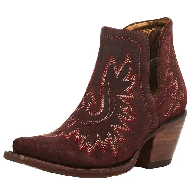 Womens Ariat Dixon Boot in Merlot Leather - Stylish Western Ankle Boots