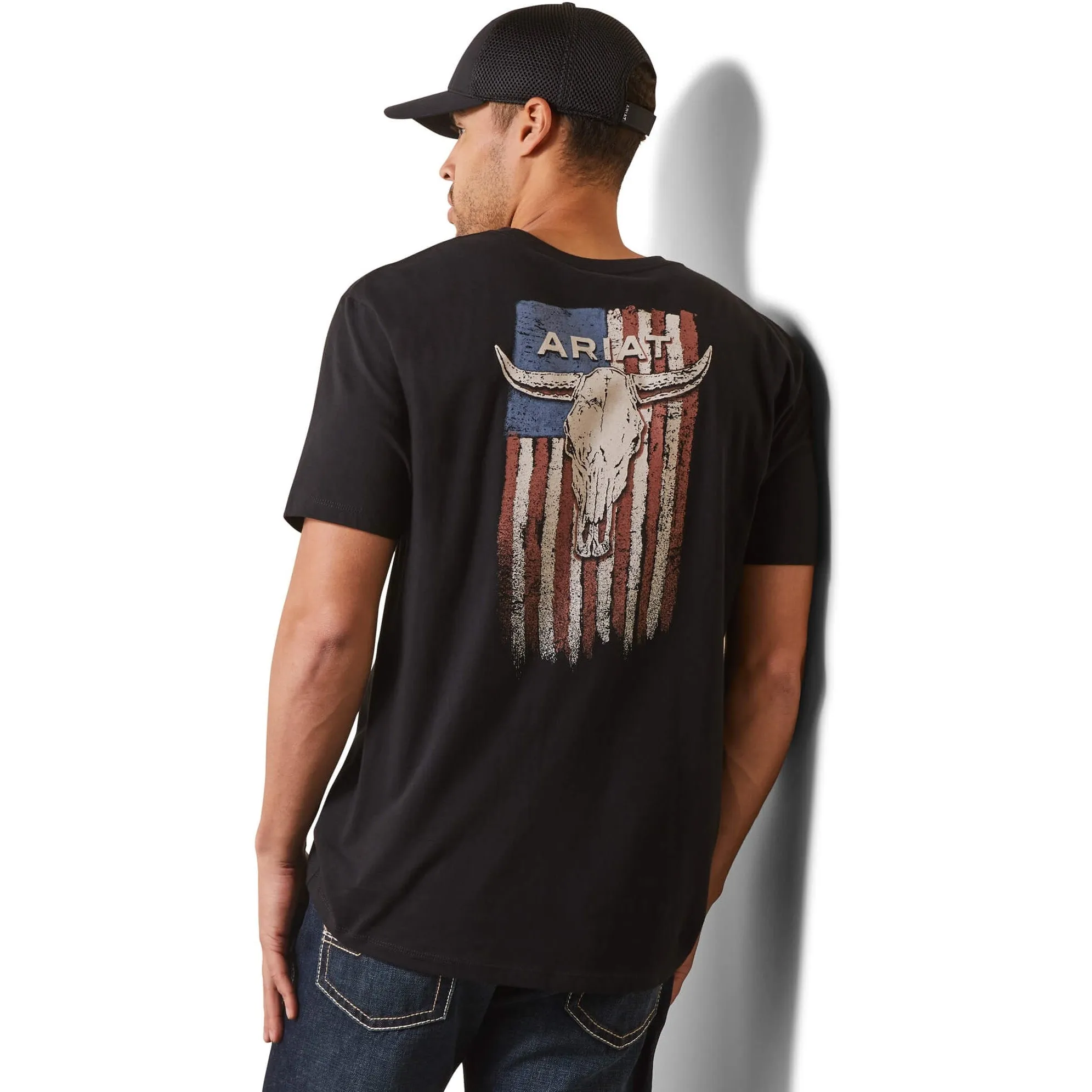 Ariat Men's Steer Skull Flag Tee