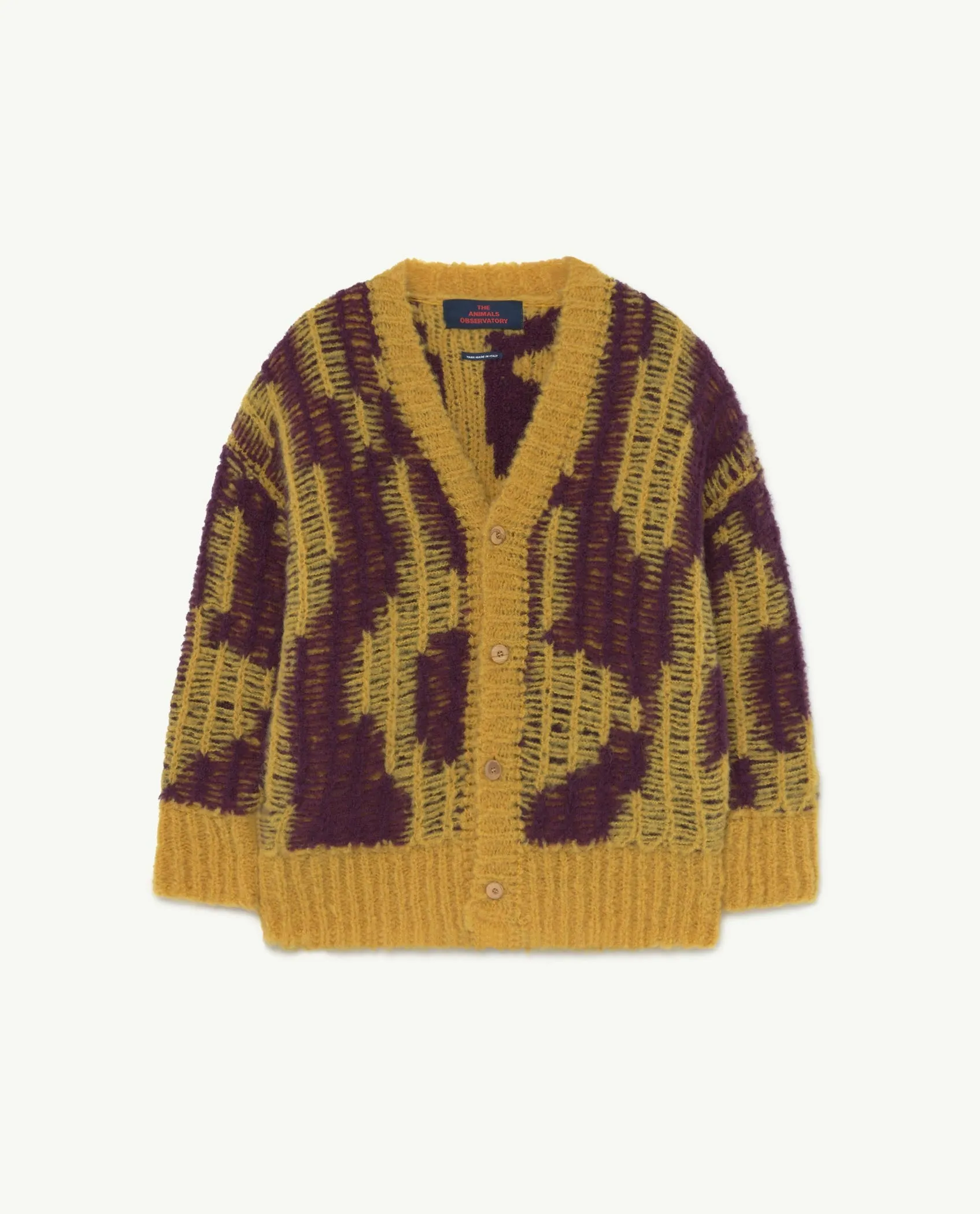 Arty Racoon Kids Cardigan Yellow