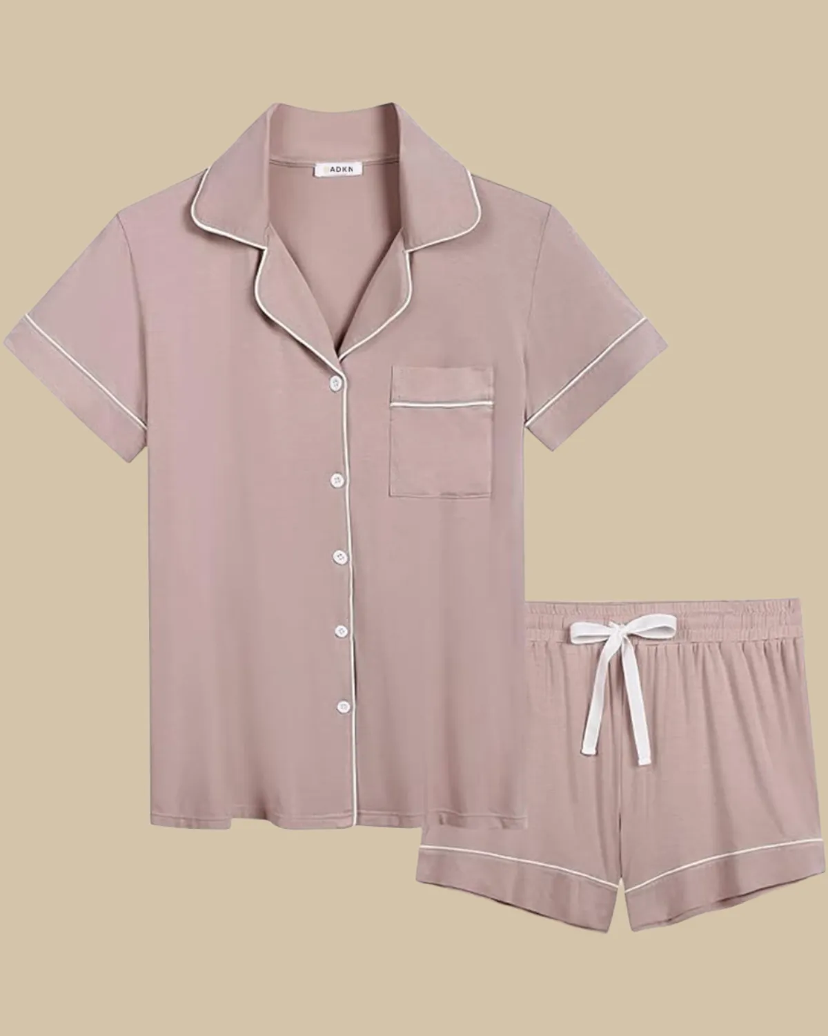 Bamboo Classic Button Up Short Sleeve and Shorts Summer PJS