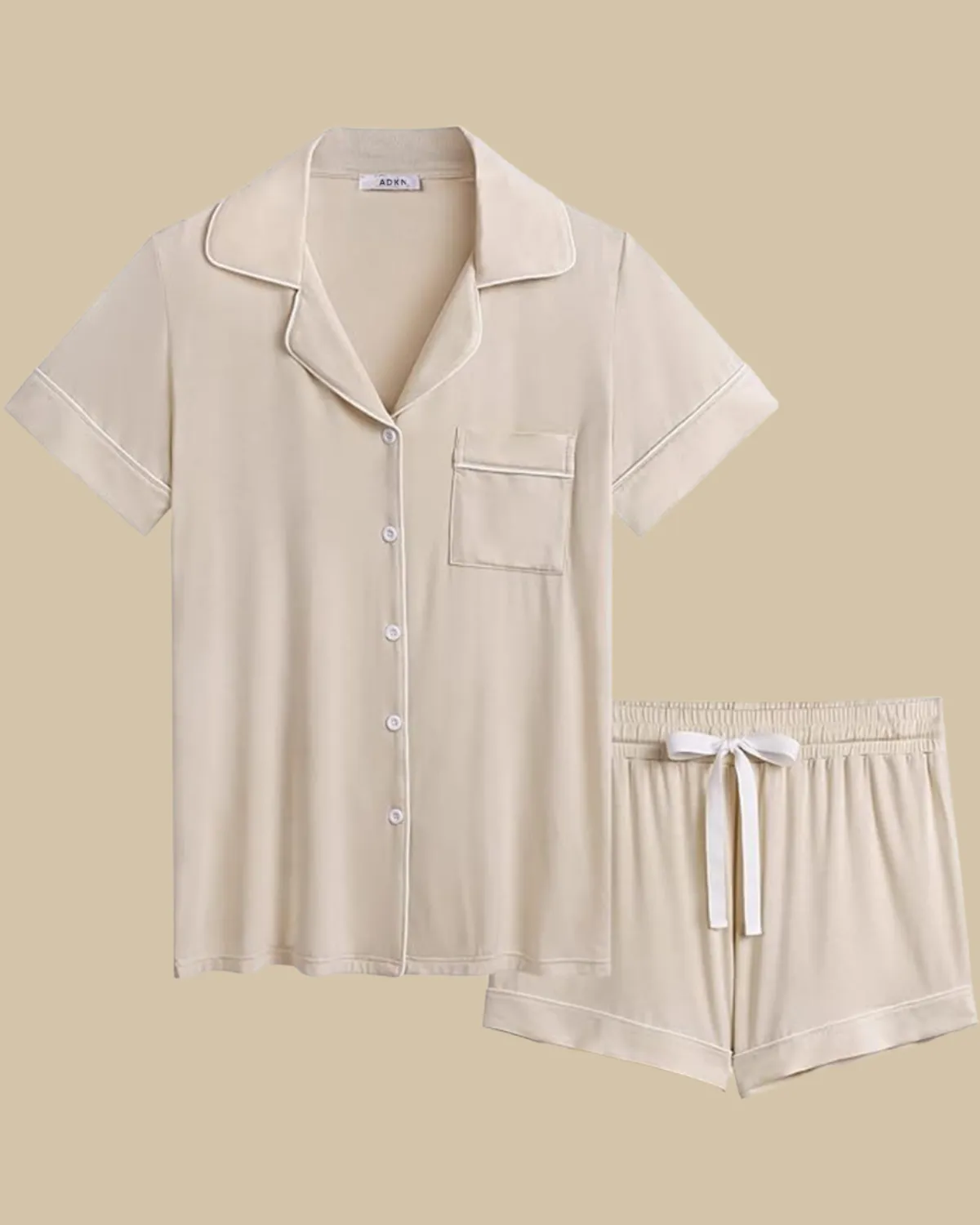 Bamboo Classic Button Up Short Sleeve and Shorts Summer PJS