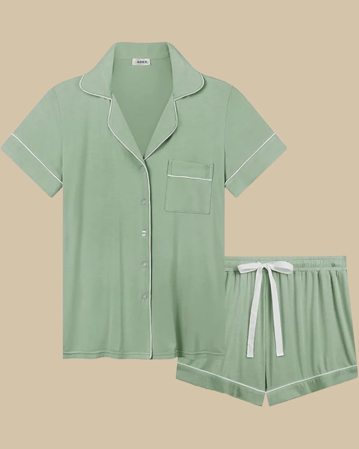 Bamboo Classic Button Up Short Sleeve and Shorts Summer PJS