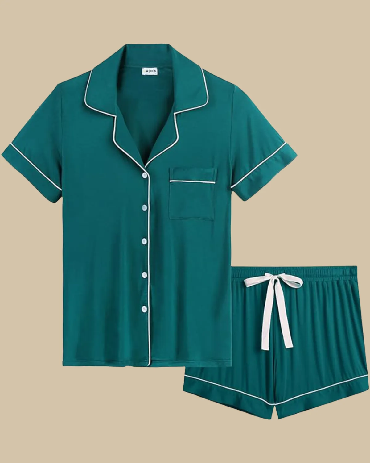 Bamboo Classic Button Up Short Sleeve and Shorts Summer PJS