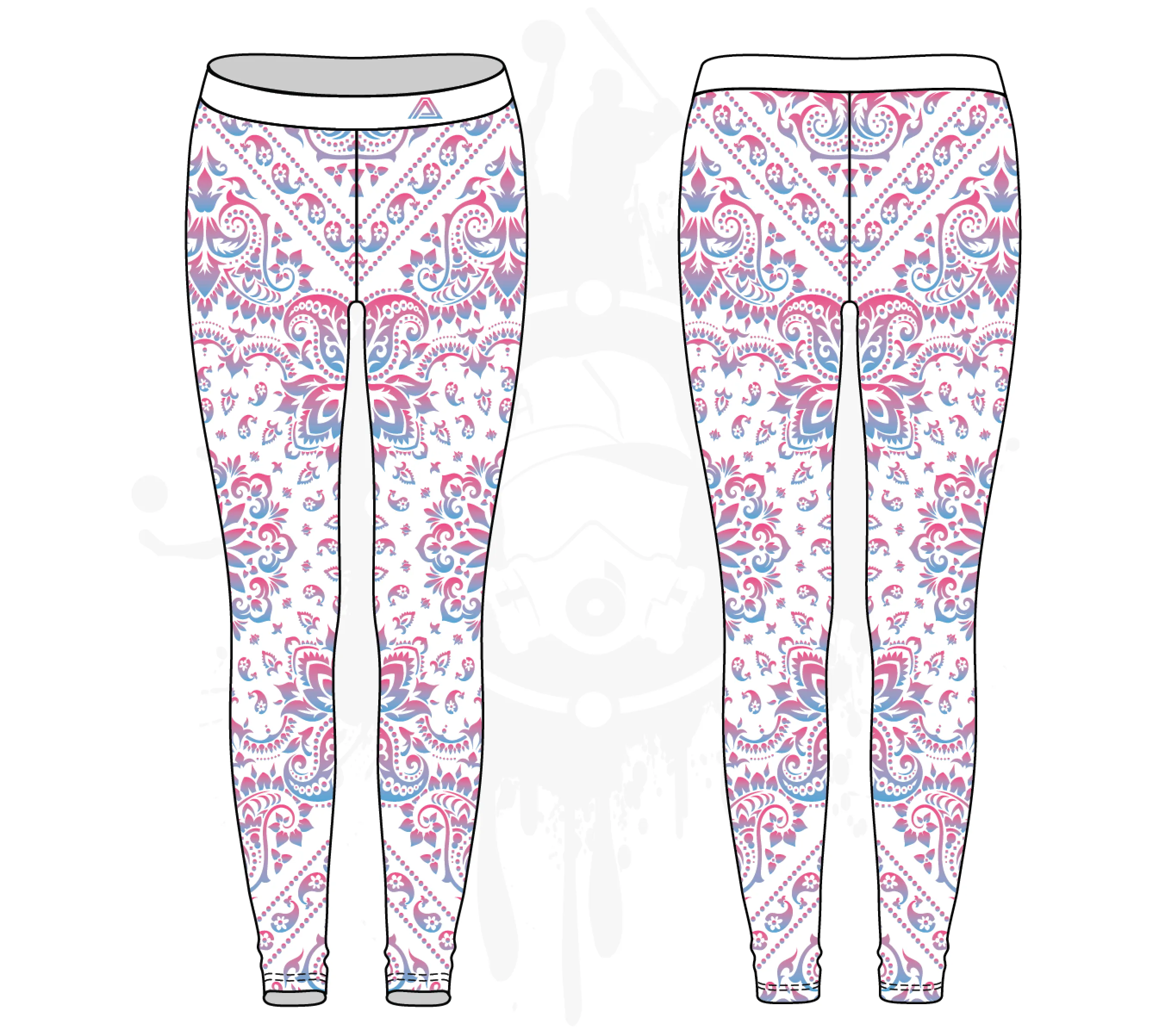 Bandana Womens Leggings: Gradient (7 Colors Available)