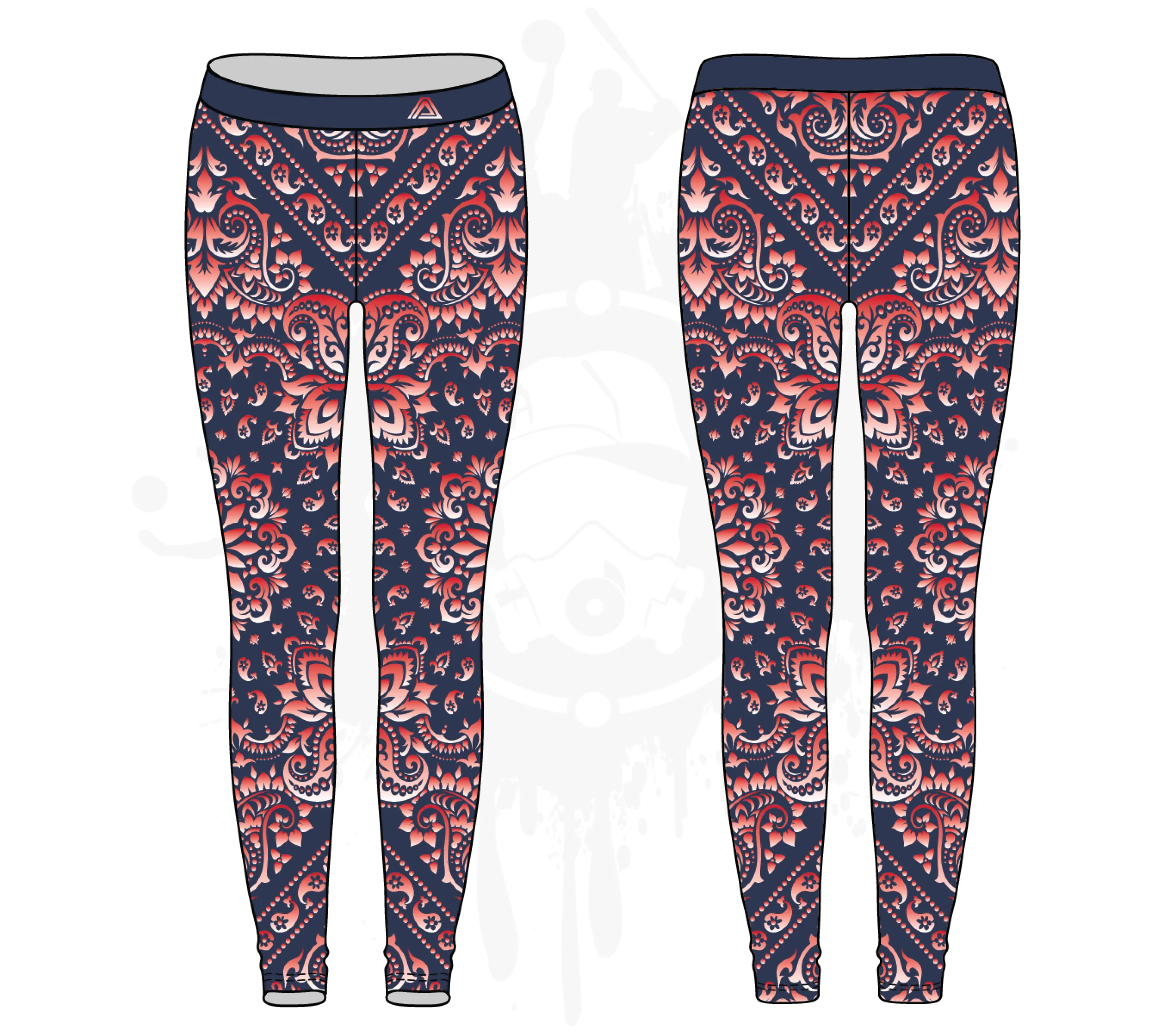 Bandana Womens Leggings: Gradient (7 Colors Available)