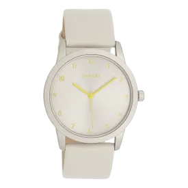 Beige OOZOO watch with beige leather strap - C11076