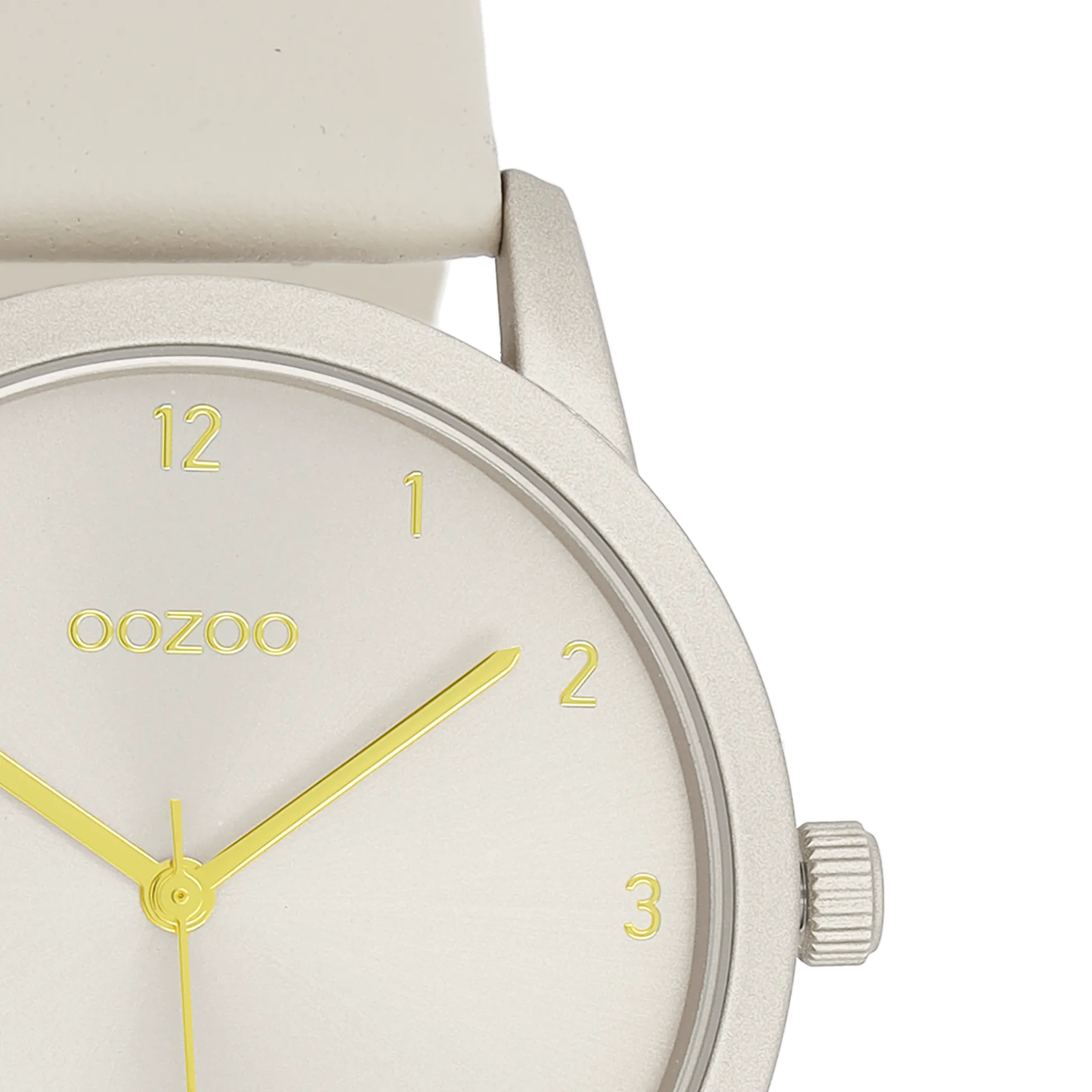 Beige OOZOO watch with beige leather strap - C11076