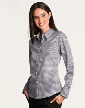 BENCHMARK Ladies’ Two Tone Gingham Long Sleeve Shirt M8320L