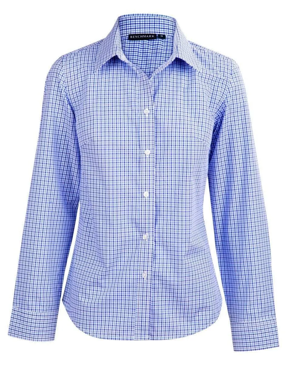 BENCHMARK Ladies’ Two Tone Gingham Long Sleeve Shirt M8320L