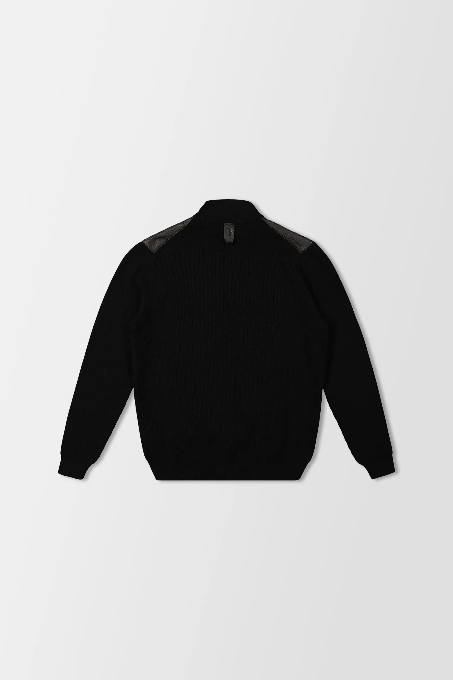 Billionaire Black Mock Zip Luxury Pullover