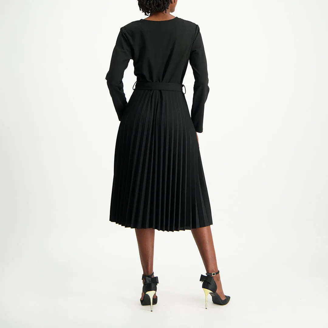 Black Pleated Dress