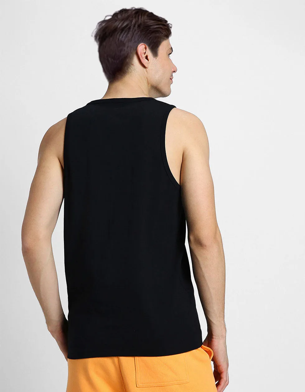 Black Solid Gym Vest