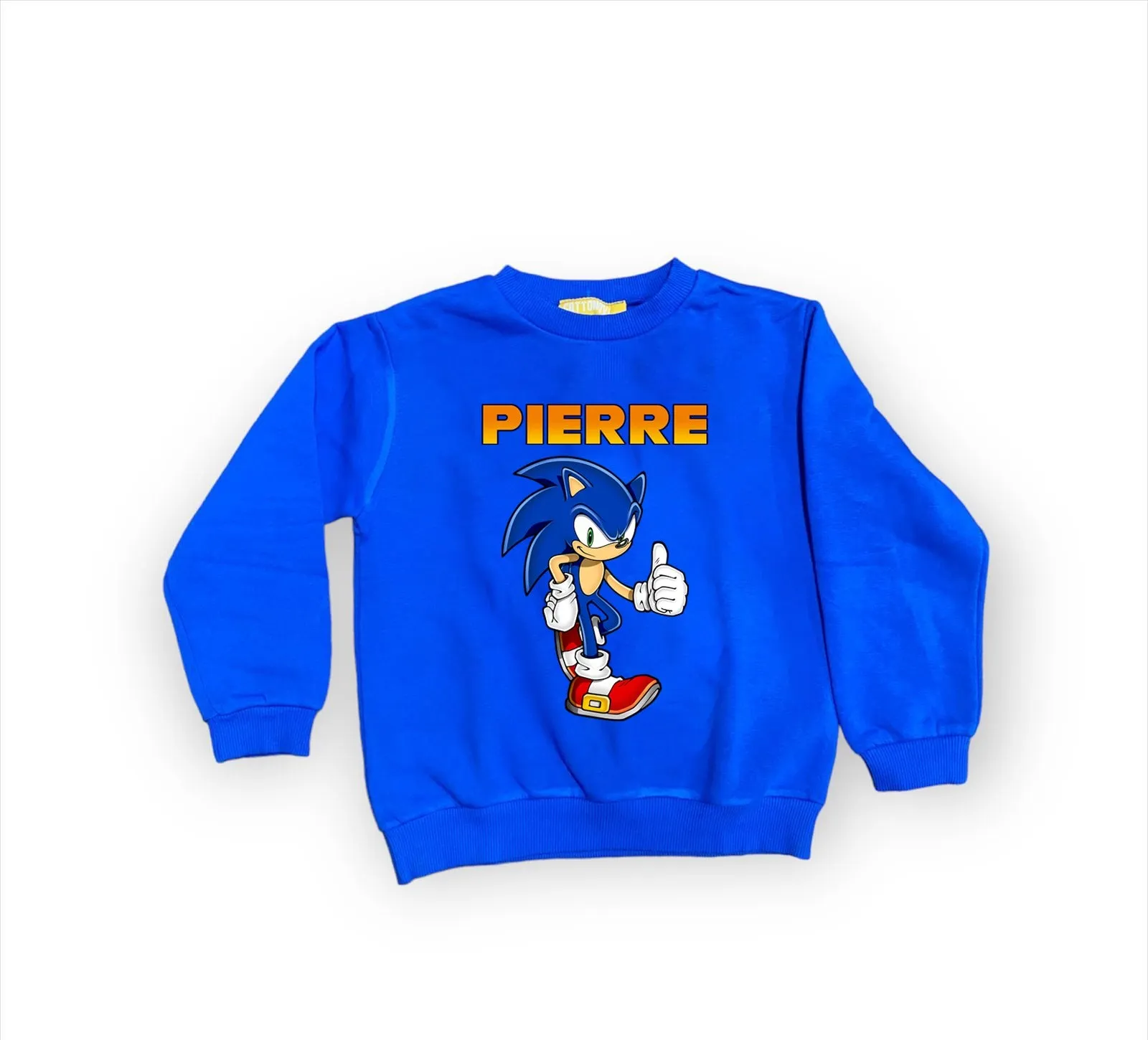 Blue Sweatshirt with Sonic Print  ( Sonic   Name )