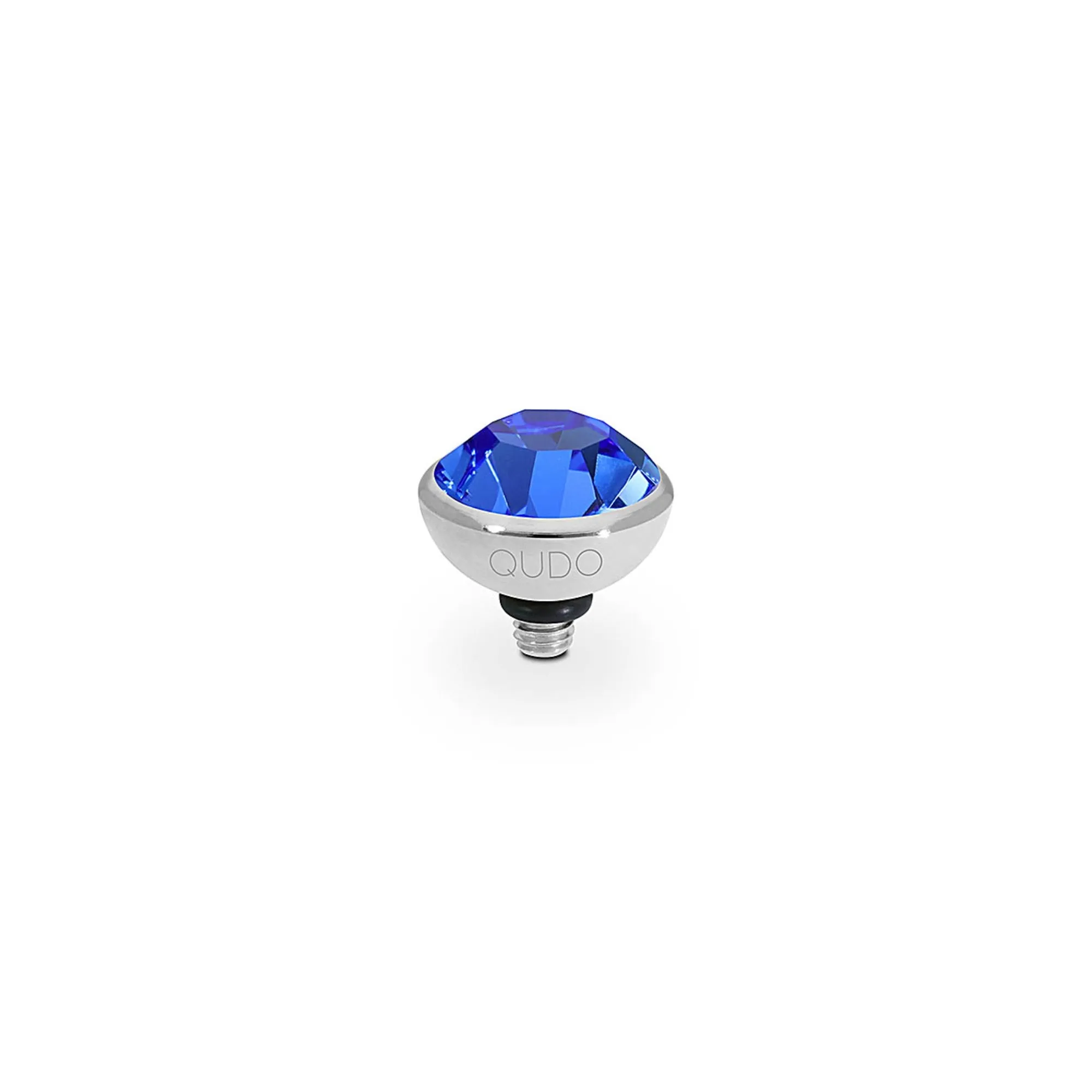 Bottone Silver and Sapphire Crystal Ring Gem Top, 10mm