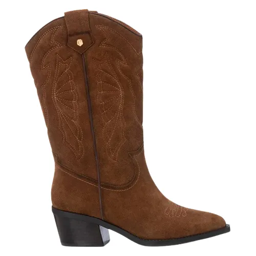 Carmela Ladies Cowboy Boot -  161882 - Tan Suede