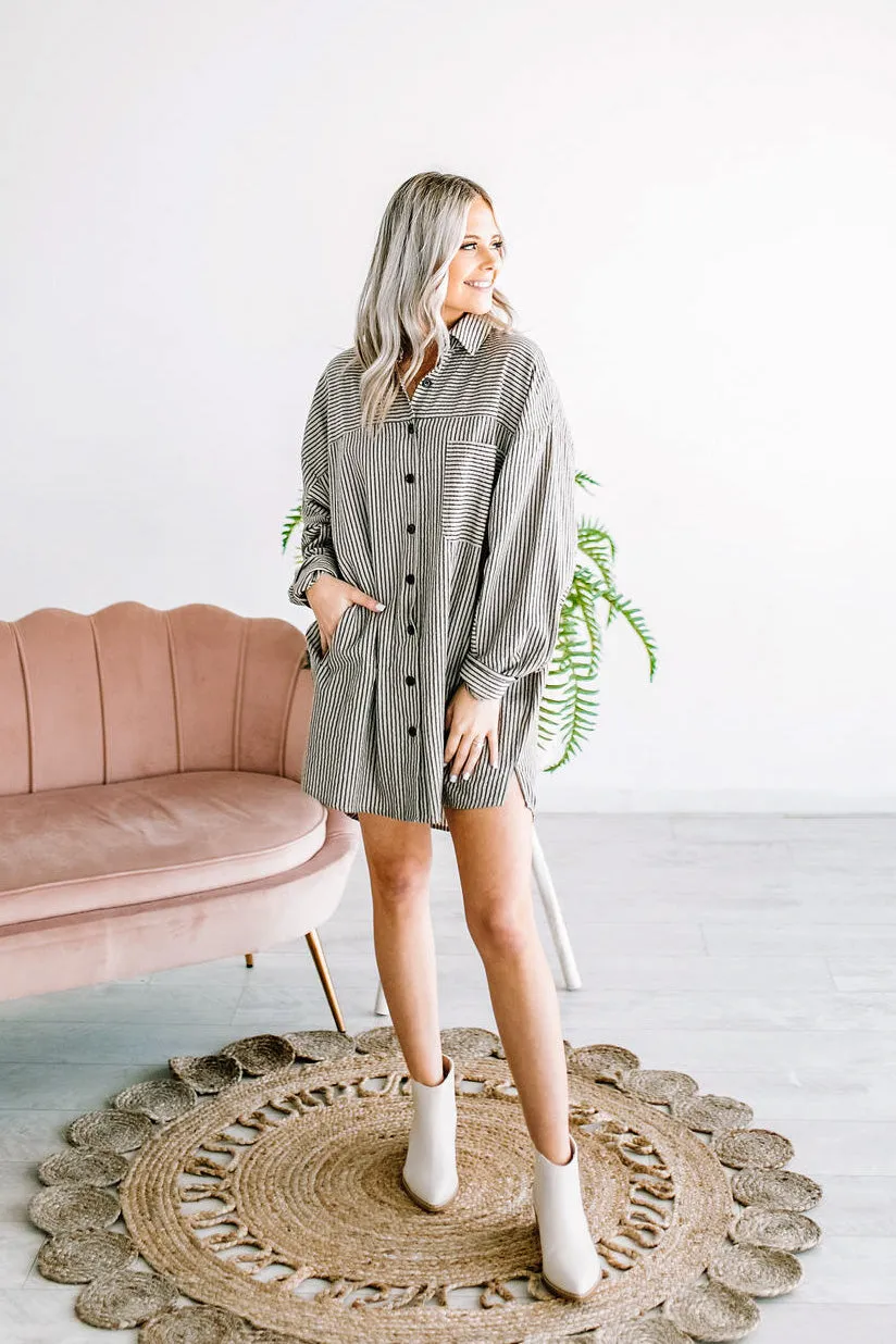 Celeste Chai Striped Button Up Tunic