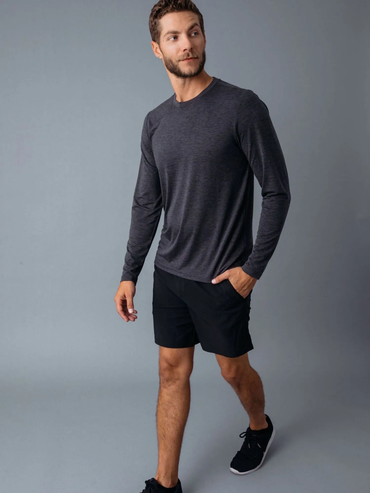 Charcoal Performance Long Sleeve Crew