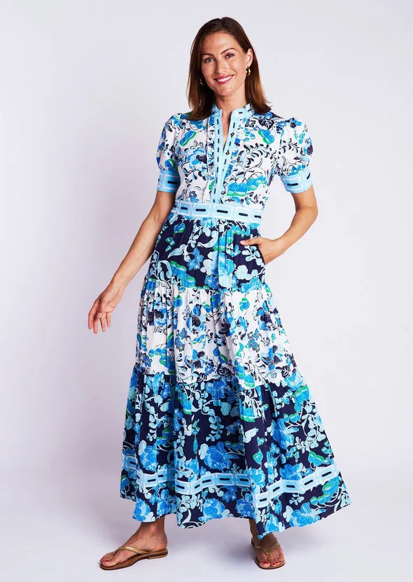 CK Bradley Annabelle Dress in Cordelia White/Blue Pattern