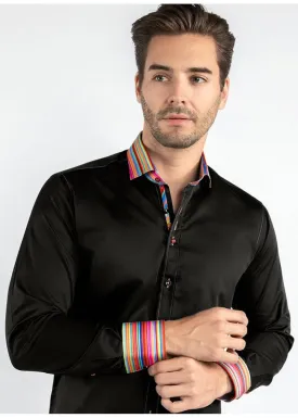 Claudio Lugli Men's Rainbow Touch Shirt Black