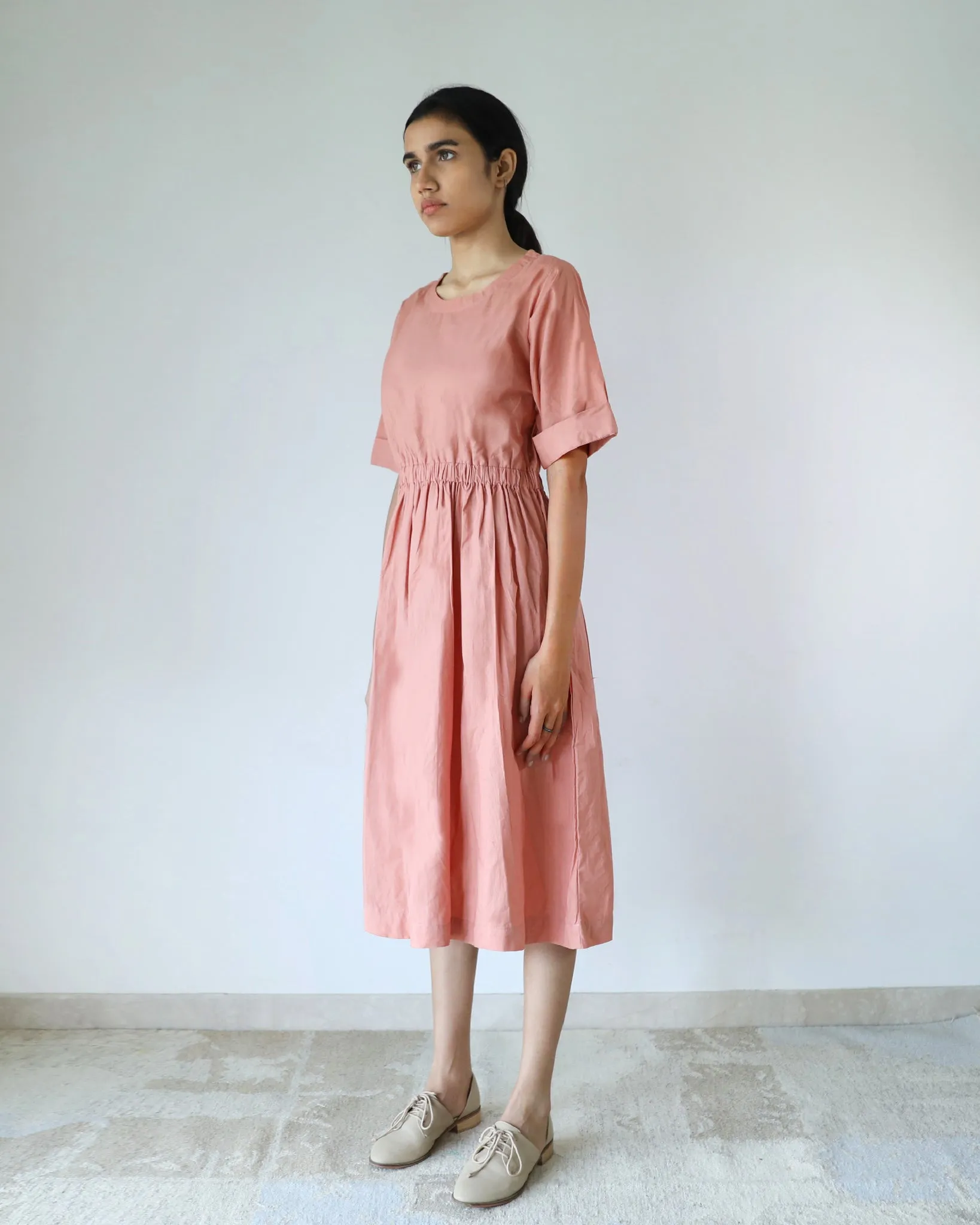 Coral Elasticated Waist Dress