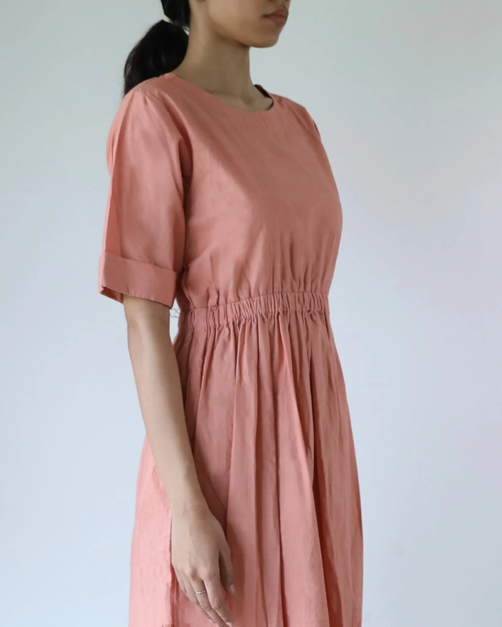 Coral Elasticated Waist Dress