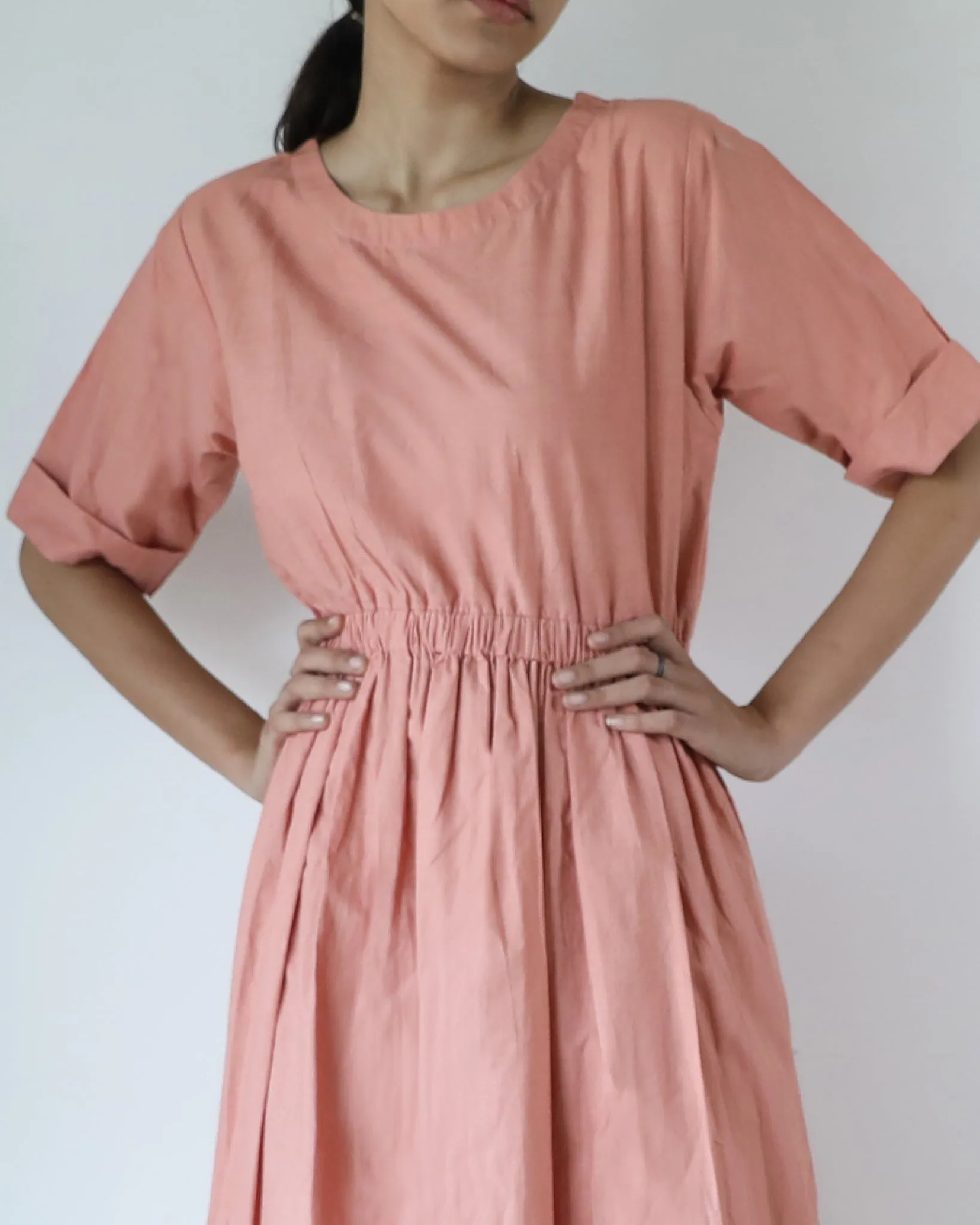 Coral Elasticated Waist Dress