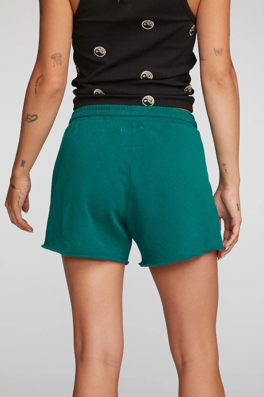 Cotton Fleece Shorts with Shoestring Tie