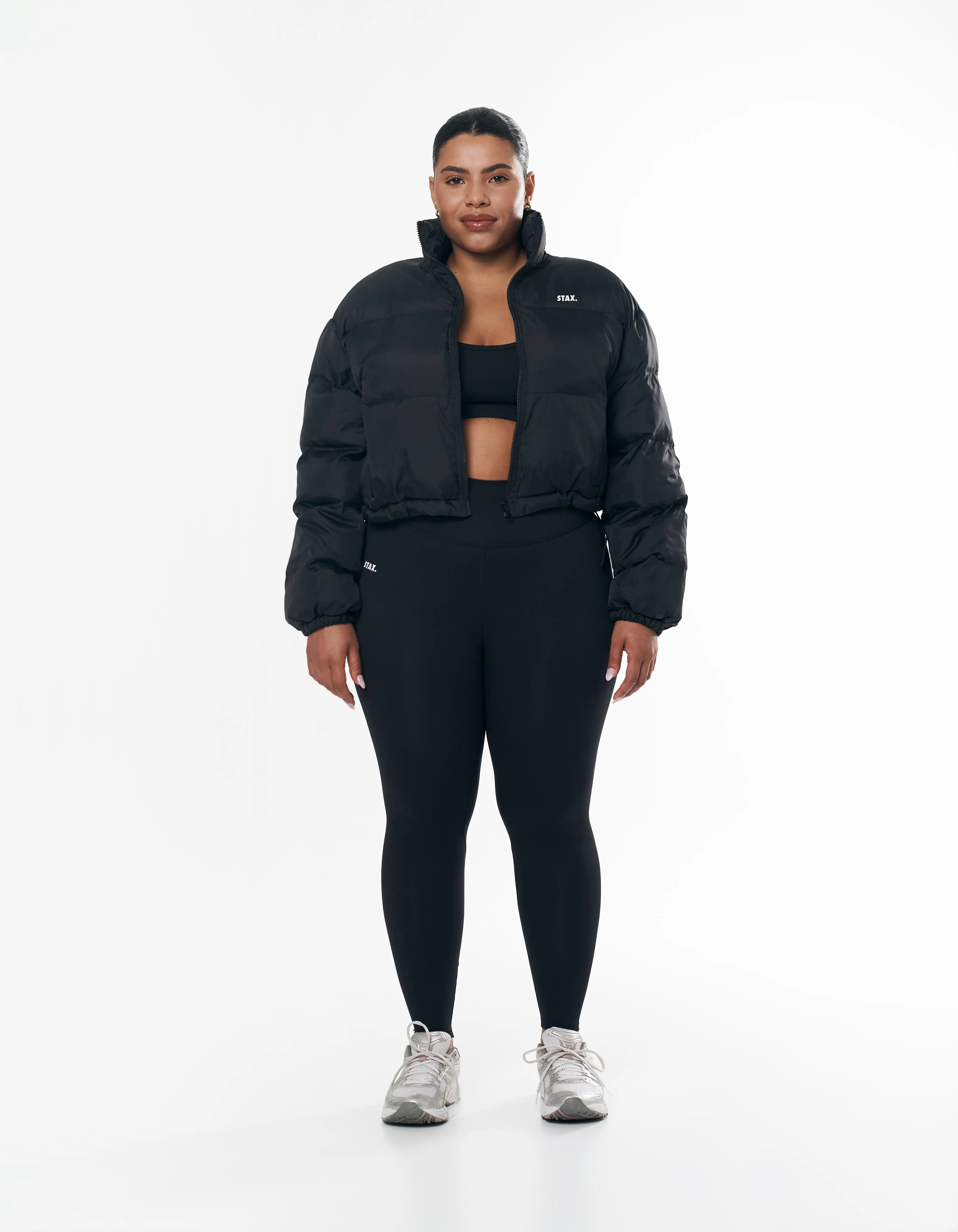 Cropped Puffer- Black