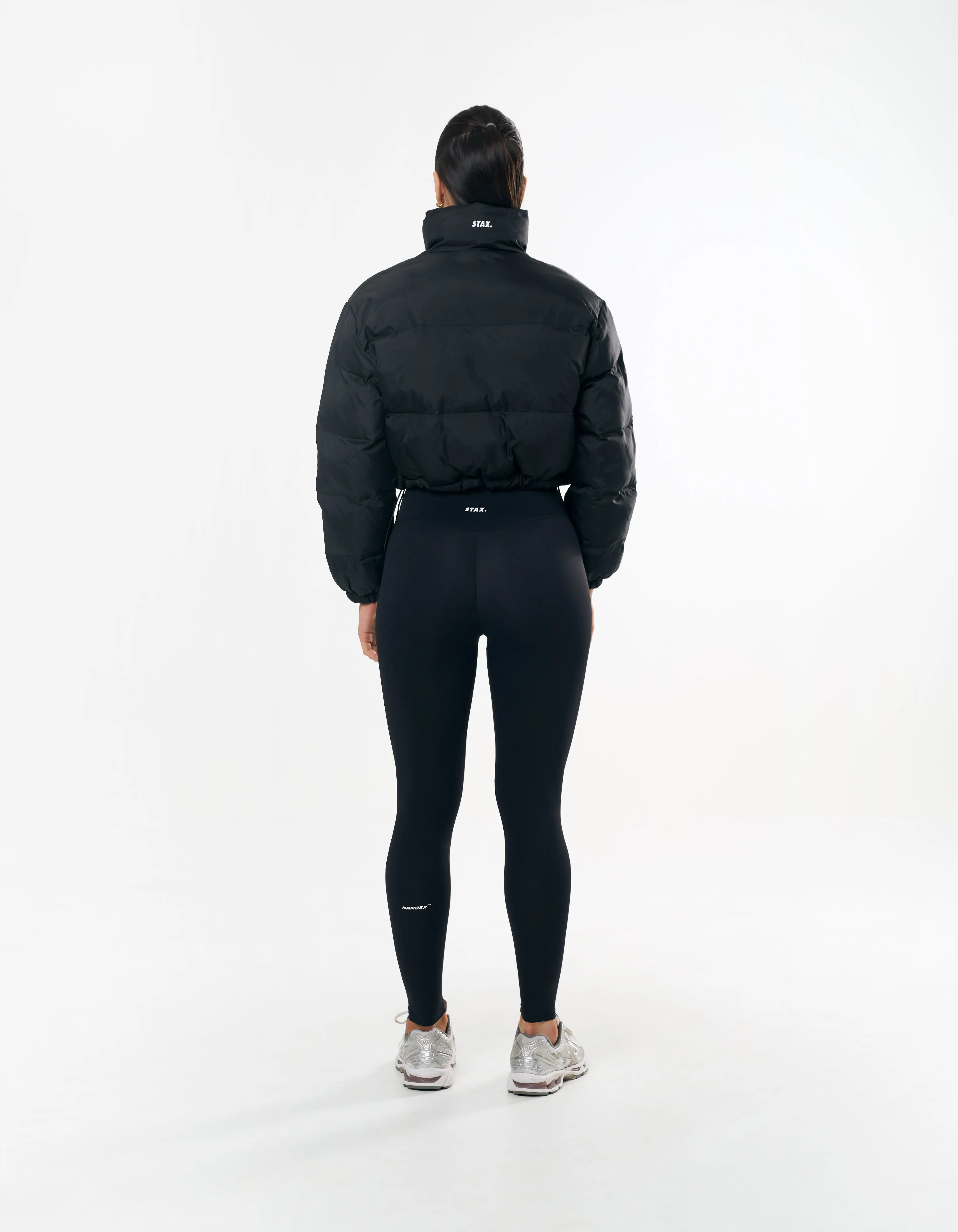 Cropped Puffer- Black