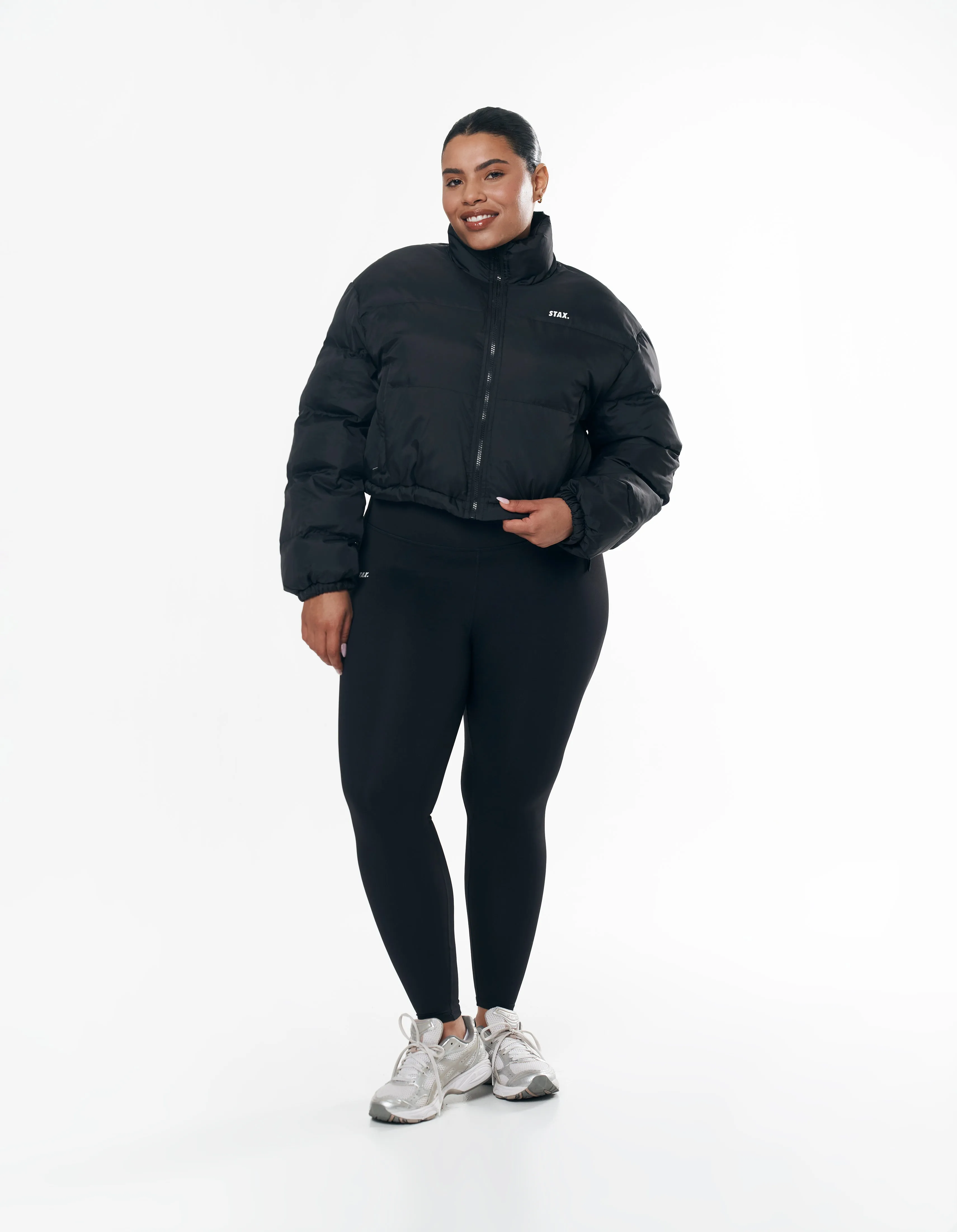 Cropped Puffer- Black