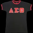 Delta Satin Letter Ringer Tee