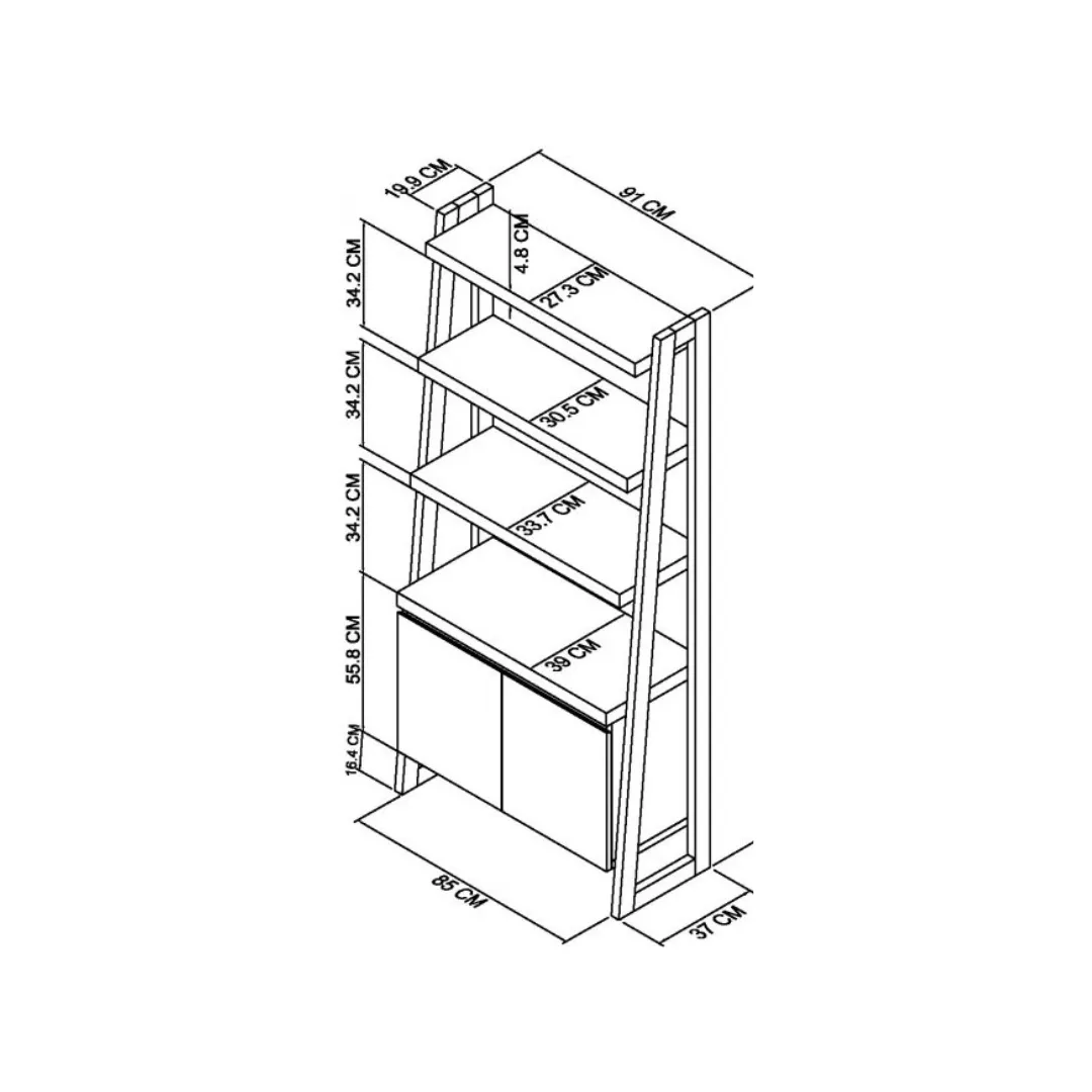 Ellipse Fumed Oak Open Display Unit