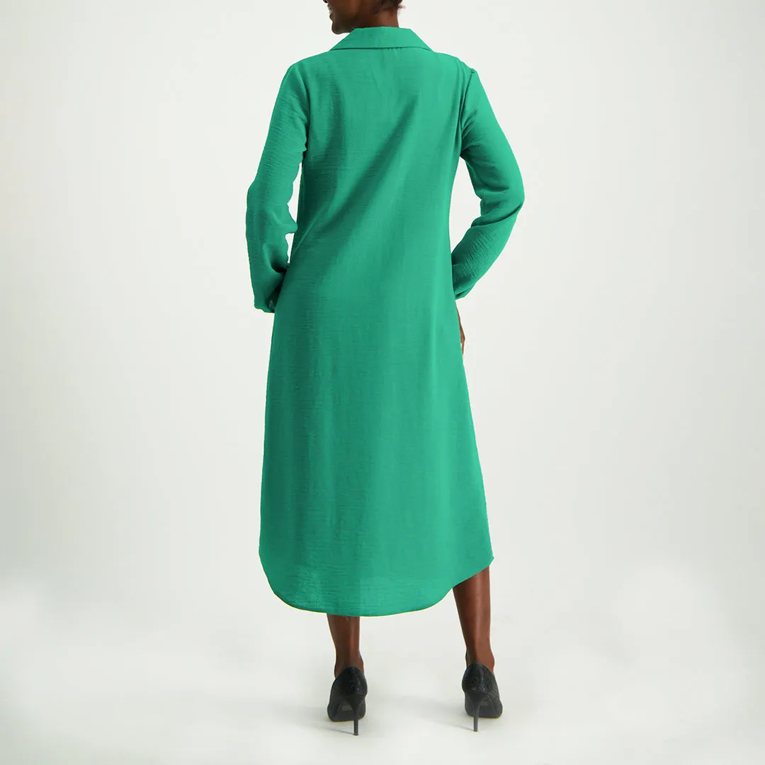 Emerald Button Dress