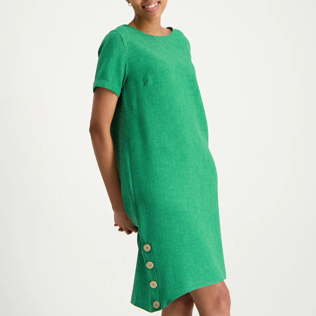 Emerald Button Dress