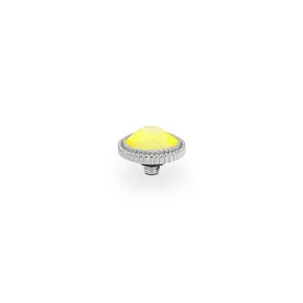 Fabero Flat Silver and Sunshine Delite Crystal Ring Gem Top, 10mm