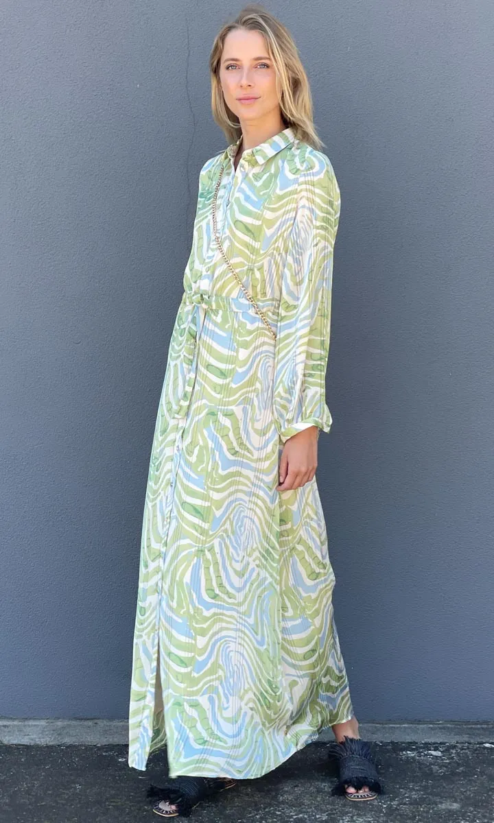 Fabienne Chapot Green Swirl Amel Dress